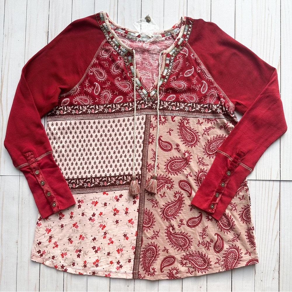 Sundance Forever Inspired Mixed Print Boho Tee